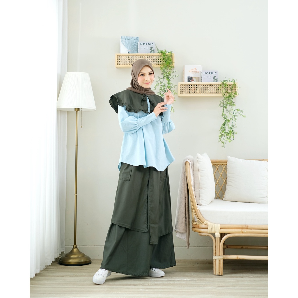 Setelan Rok Couple Wanita Remaja Muslimah Premium LG 812.BAJU MUSLIM WANITA/BAJU MUSLIM LEBARAN