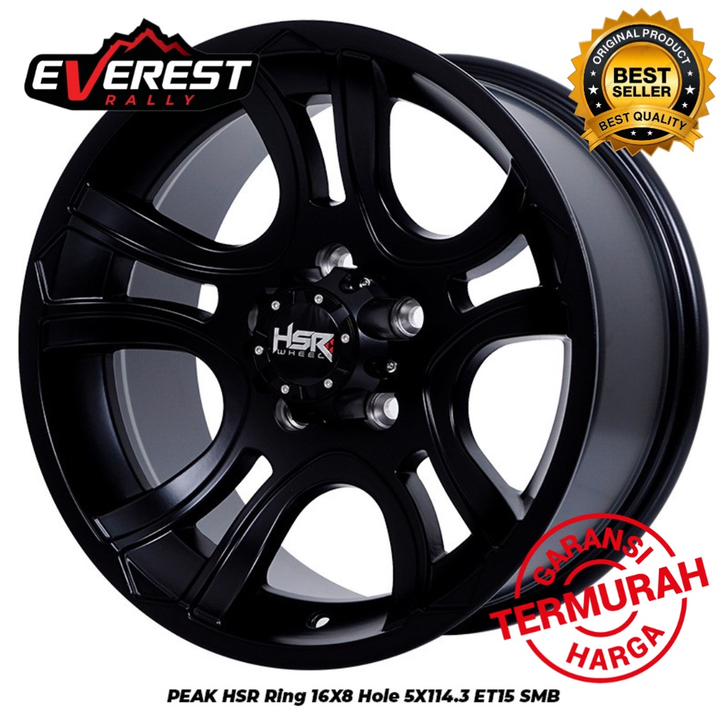 Pelek Mobil Racing HSR Ring 16 PCD 5x114,3 Velg Impor R16 PEAK HSR R16 Lebar 8 CRV HRV Juke