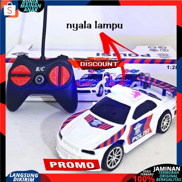 Mainan mobil Polisi Berlampu remote control Rc Car remot kontrol sedan  RC Sport Car Racing Balap