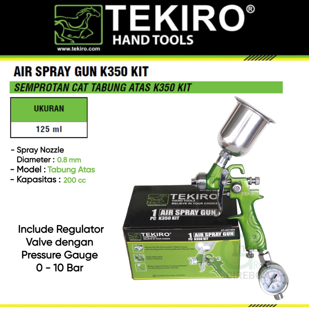 TEKIRO AIR  SPRAY GUN K350 KIT/ Semprotan Cat Tabung Atas AT-AS1869