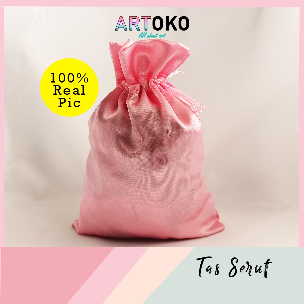 

Tas serut Satin kantong kantung bag pouch kado souvenir aksesoris XXXL = 60x50cm