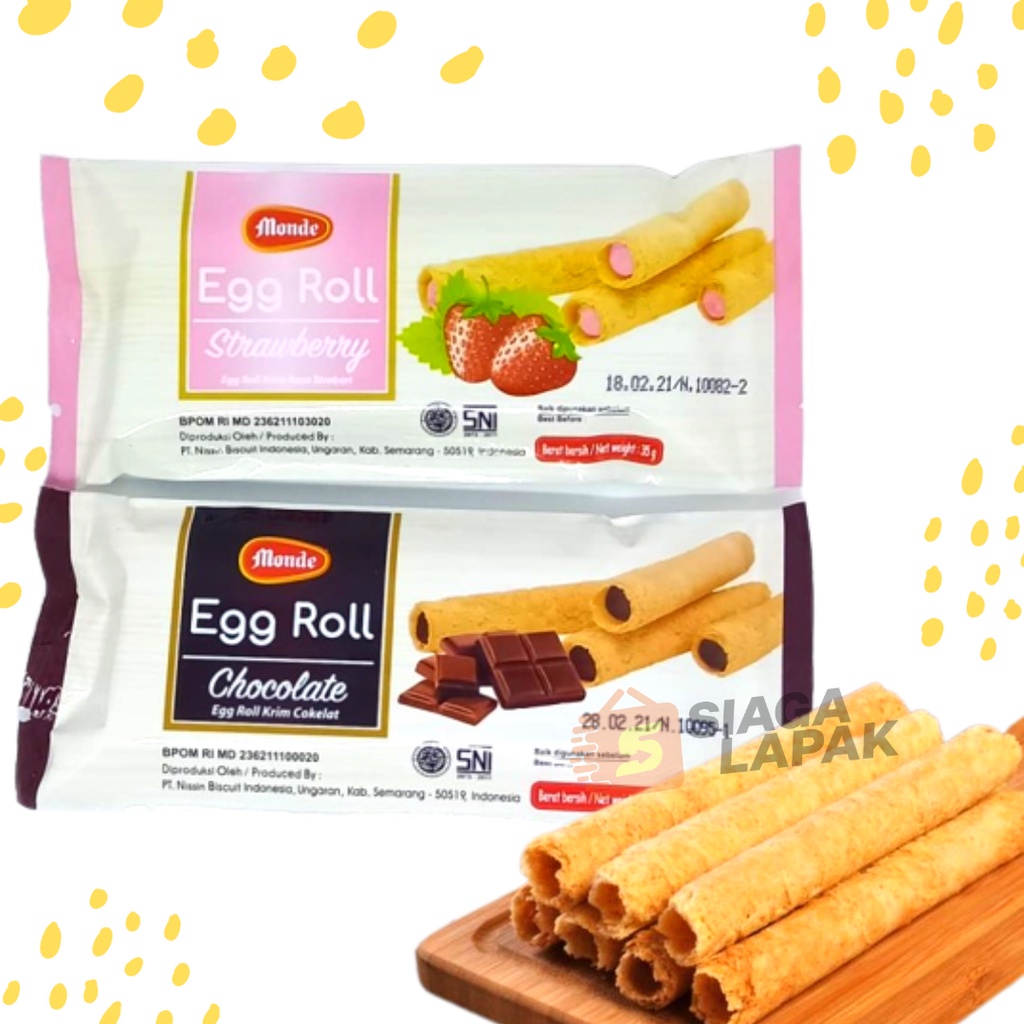 

Monde Egg Roll Coklat Stroberi 35gr