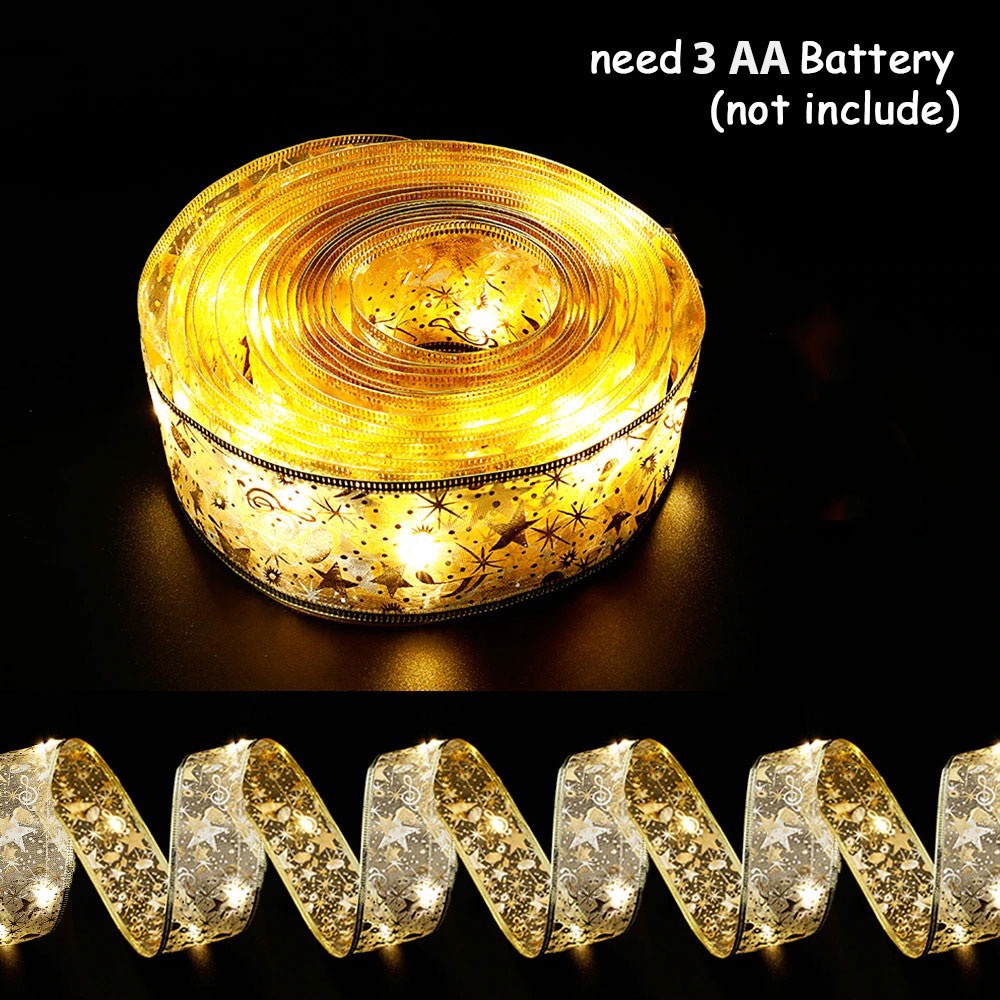 Lampu Hias String Lights Model Pita Natal Warm White 50 LED - AA561 - Golden