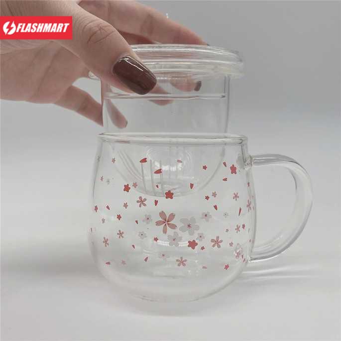 Flashmart Gelas Cangkir Teh Tea Cup Mug 300ml with Infuser Filter - C224