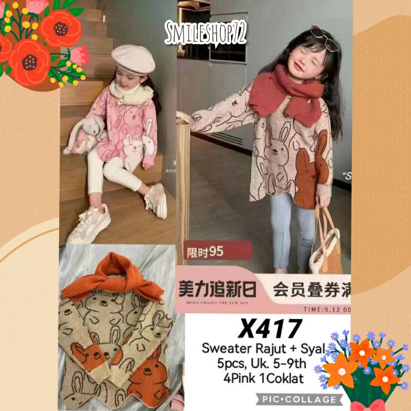 BLUS ANAK CEWEK RAJUT TEBAL PREMIUM + SYAL/BLUS RAJUT IMPORT