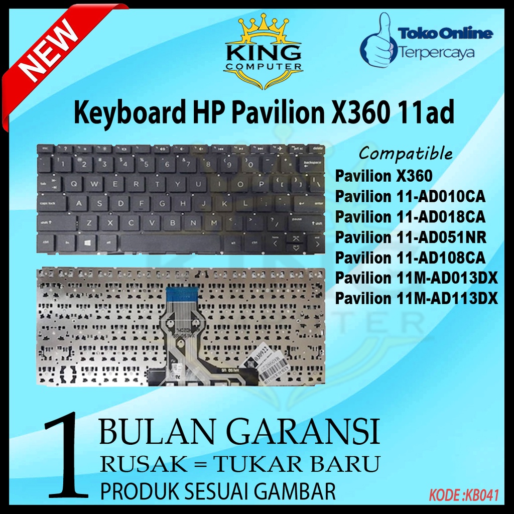 Keyboard HP Pavilion X360 11ad 11-ad 11-ad010ca 11-ad018ca 11-ad019tu