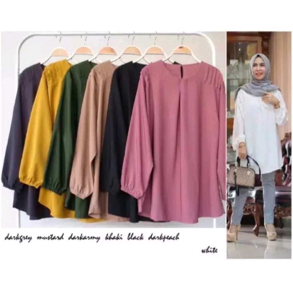 ATASAN SALMA BLOUSE / JUMBO XXXL LD 130 CM / BAJU WANITA JUMBO / REMPEL BAHU / XXXL / BAJU ATASAN WA