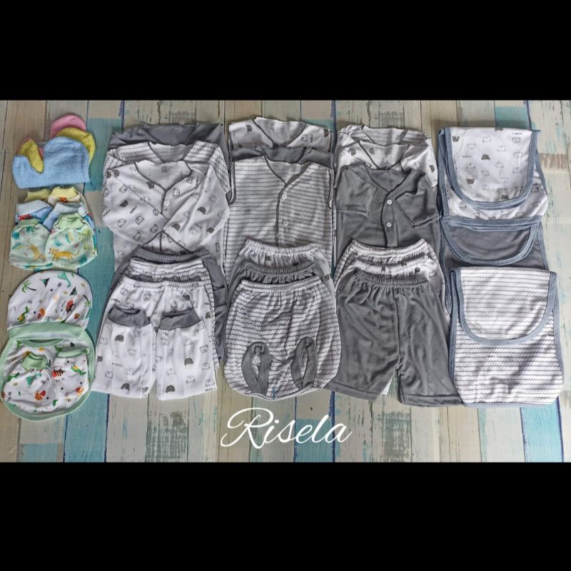 40 PCS PAKET HEMAT BAJU BAYI LENGKAP DENGAN POPOK WASLAP GURITA SARUNG TANGAN KAKI TOPI 4 IN 1 UNTUK PERSIAPAN LAHIRANNYA BAHAN TEBAL DAN HALUS MOTIF LUCU