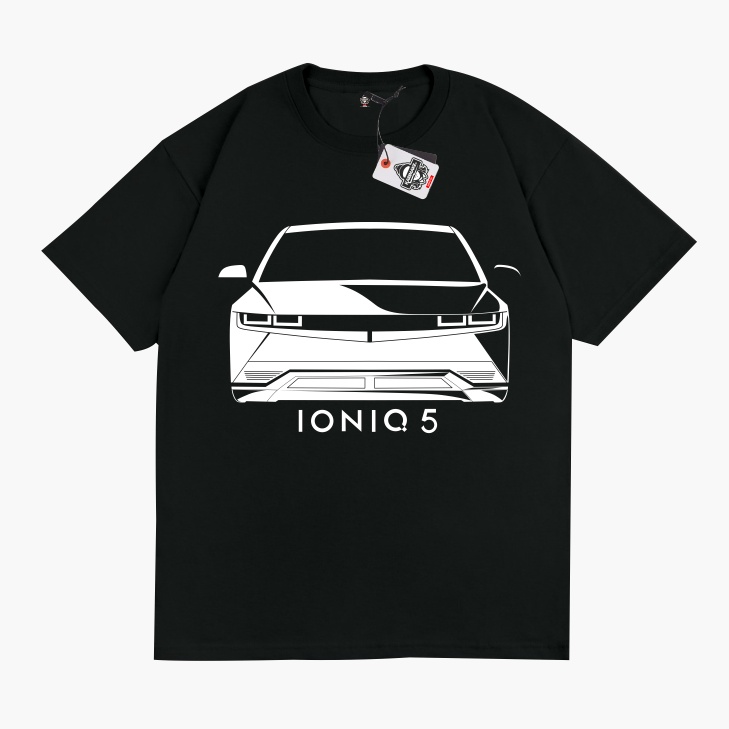 KARIMAKE Kaos Baju T Shirt Distro Unisex Gambar Mobil HYUNDAI IONIQ 5 FRONT Hologram