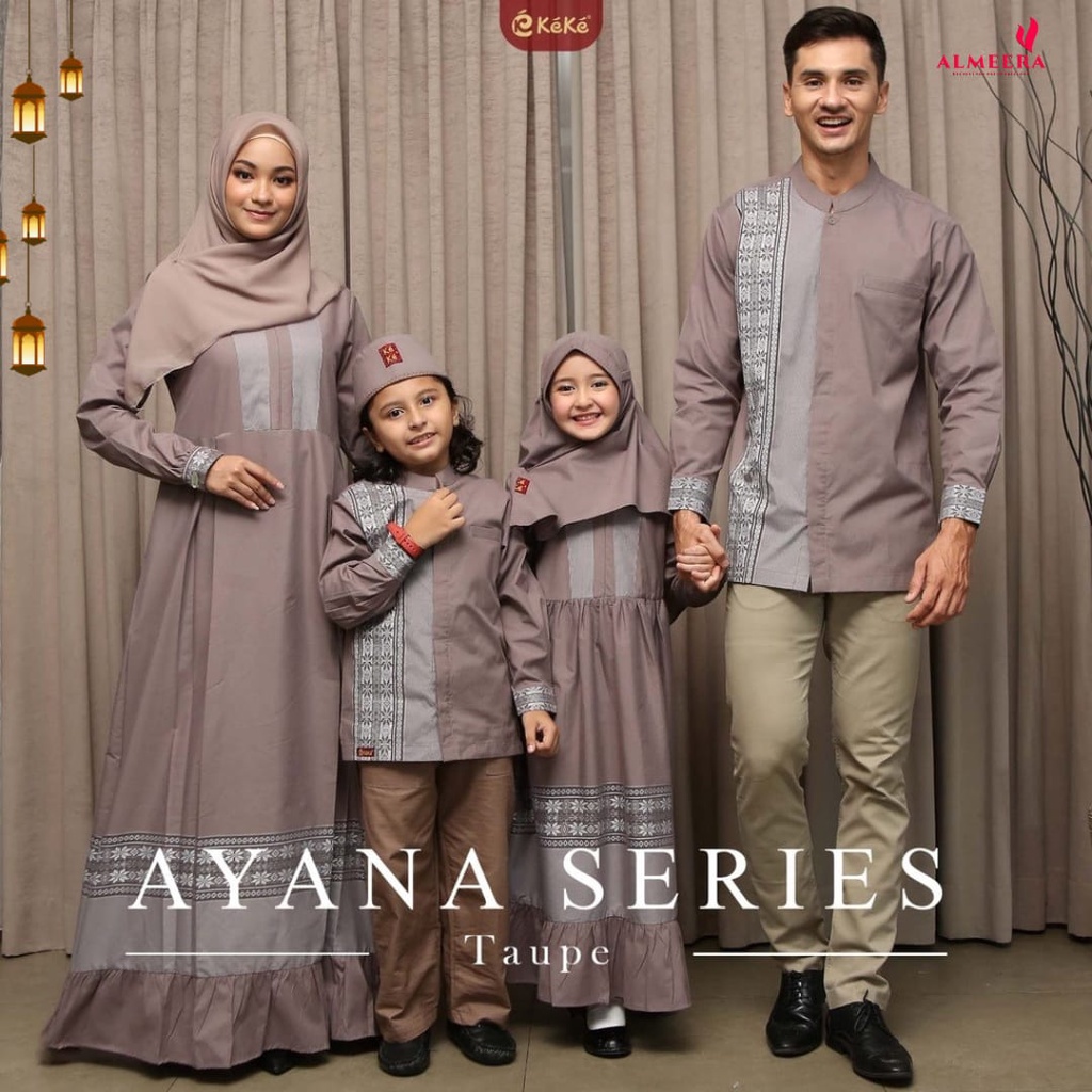 Baju Couple Terbaru /Sarimbit Keke Ayana Series Taupe SRK 2119/Dress Kondangan Muslim