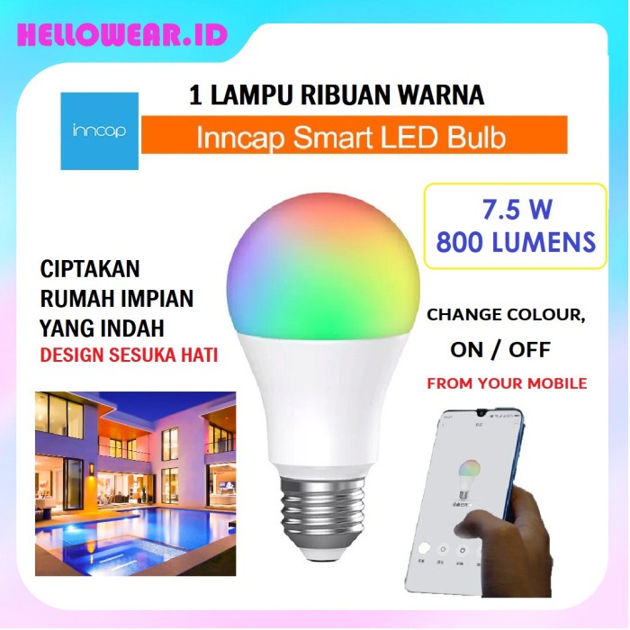 [Smart ] Xiaomi Inncap Smart Bulb E27 Lampu Bohlam Bardi Smart Led Lamp [Lamp]