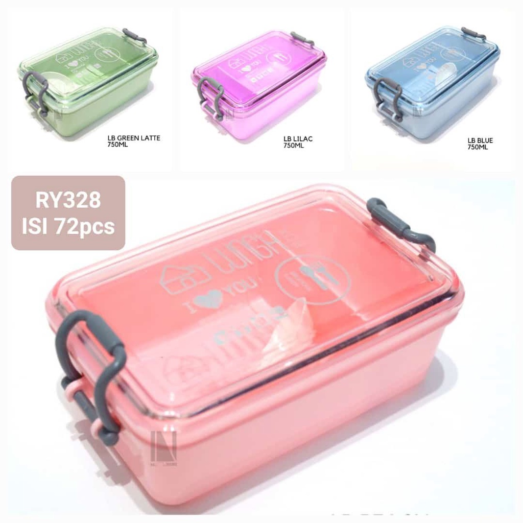 LUNCH BOX DELICIOUS LUNCH TEMPAT MAKAN 2 SEKAT ANTI TUMPAH KAPASITAS 750 ML BFA FREE // 328