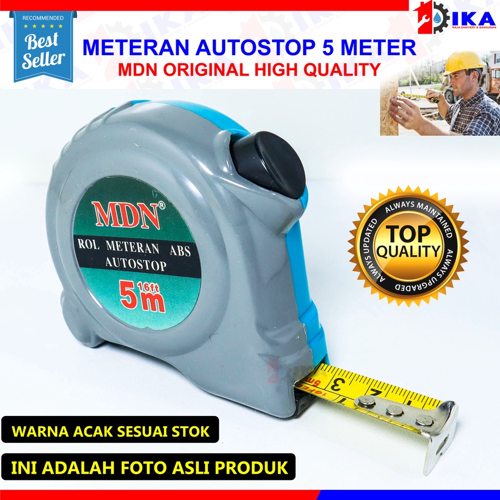 Alat Meteran Gulung 5M Alat Ukur Gulung Ukuran 5 Meter / Power Tape Roll Meter Roll Meter Karet Ketupat 5 Mtr - Meteran - RLMT059