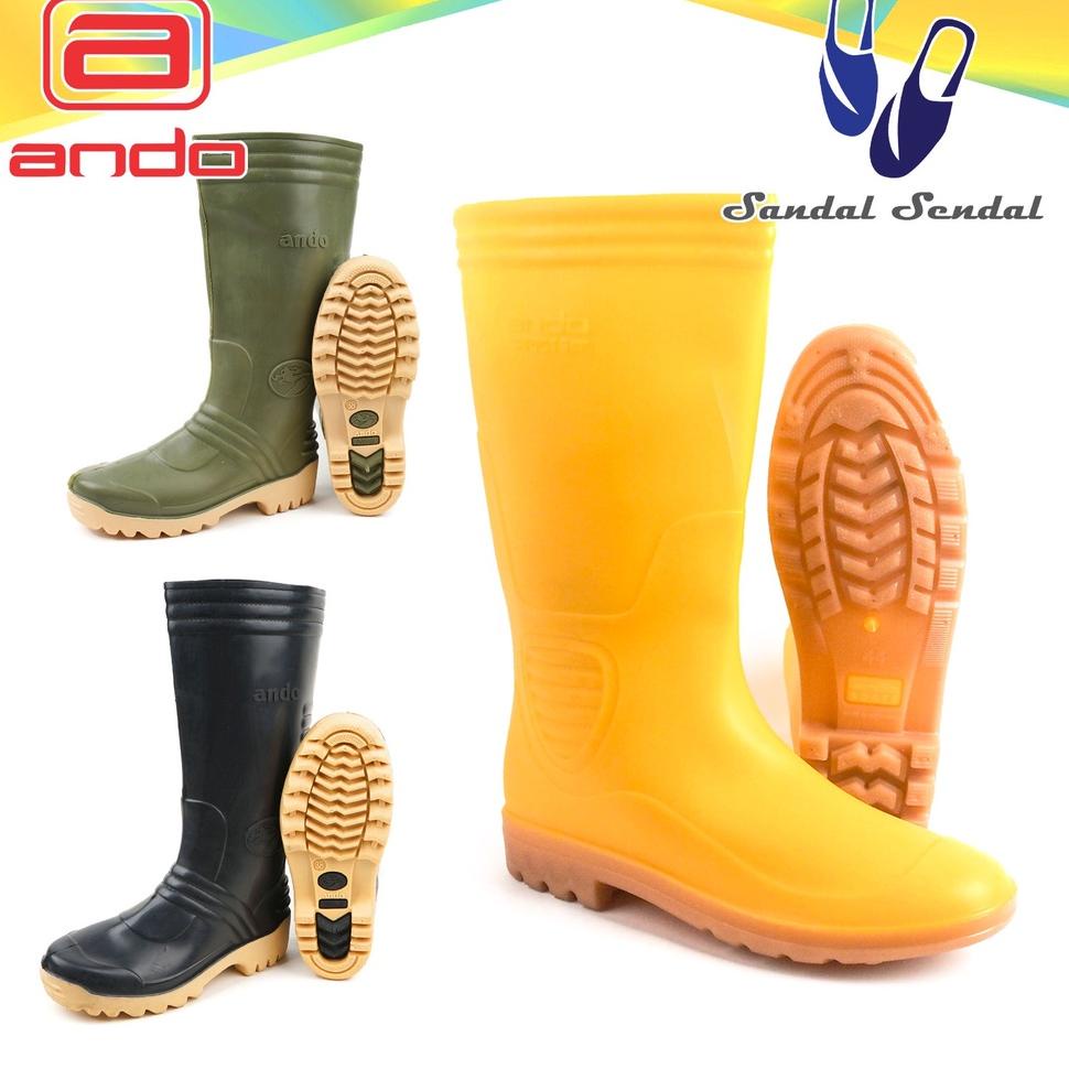 HARGA SPESIAL Sepatu Boots Tinggi ANDO DRAGON HIJAU, HITAM & KUNING