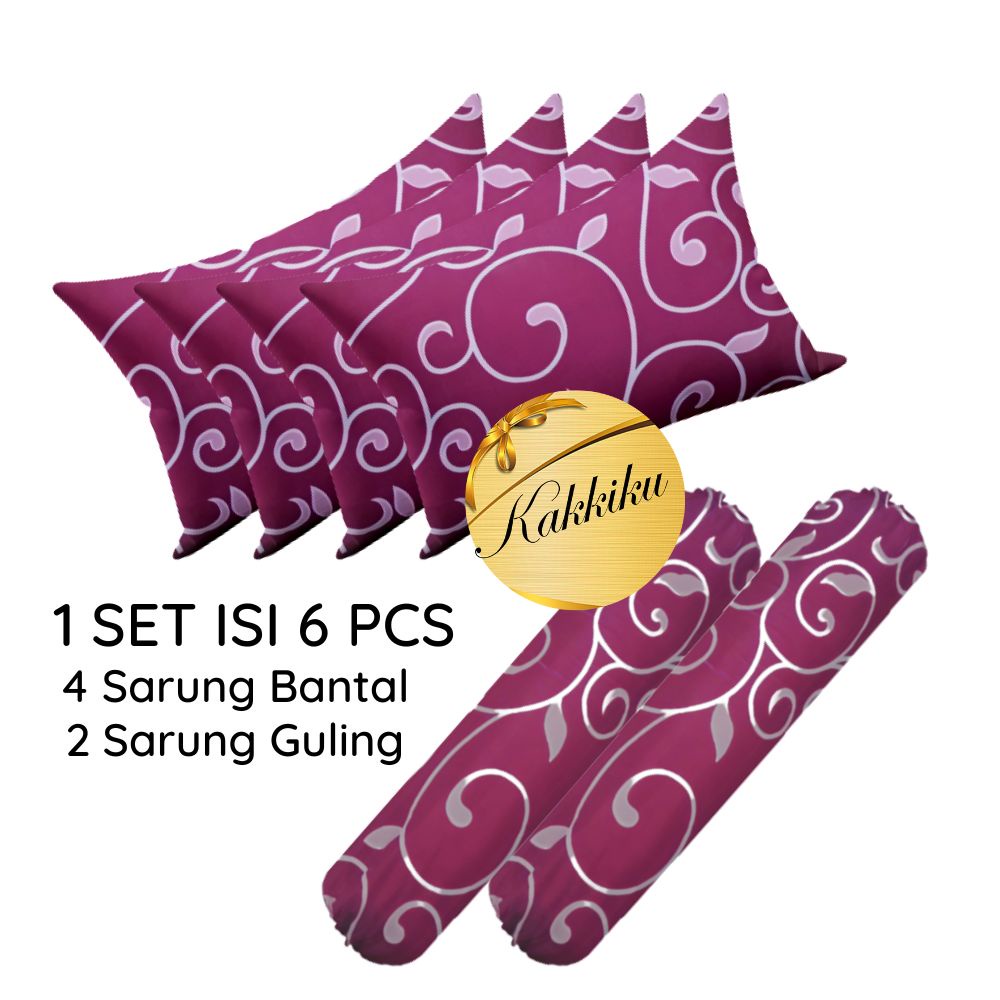 6 PCS ISI 4 SARUNG BANTAL DAN 2 SARUNG GULING MOTIF DAN KARAKTER UKURAN DEWASA