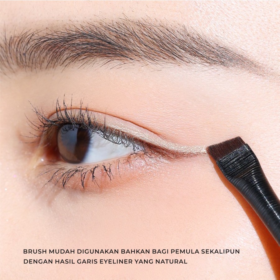 Kuas Alis Eyebrow Eyeliner Brush Makeup Super Tipis Miring 2 IN 1 bulu halus