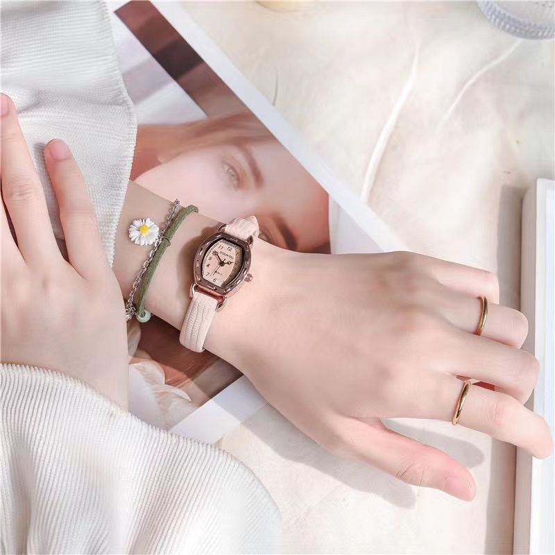 Jam Tangan Kecil Wanita Analog Casual Vintage Tali Kulit Murah Import