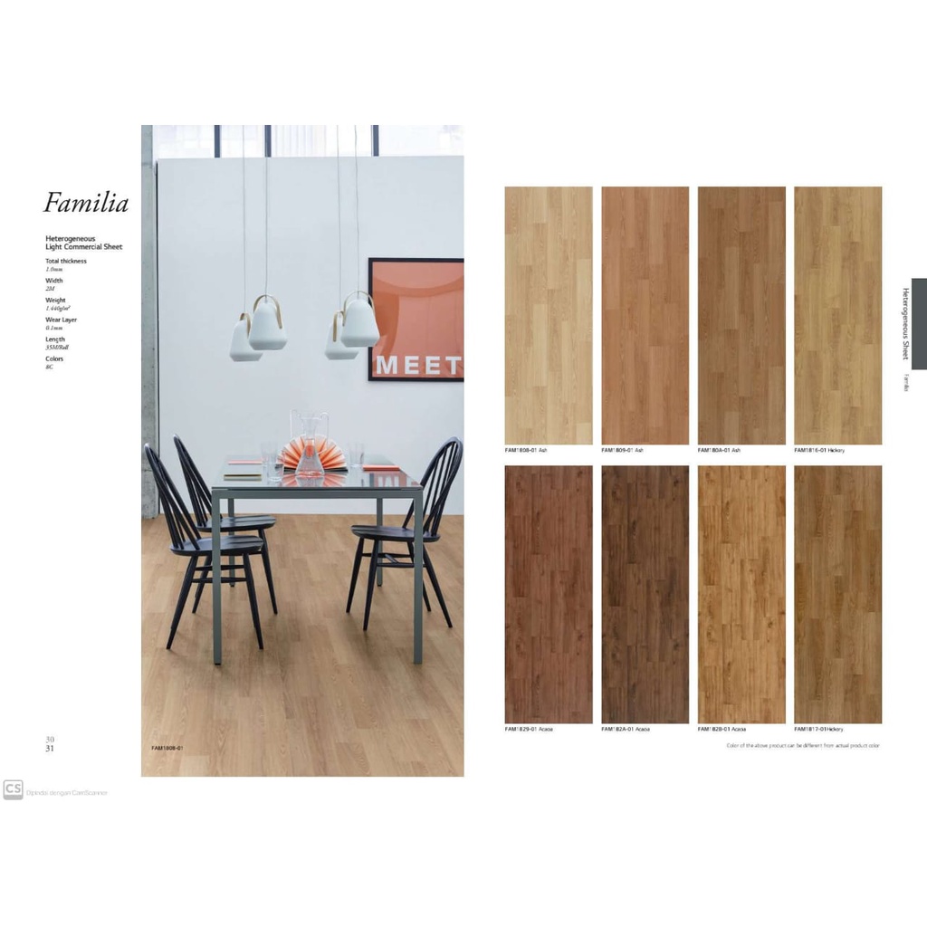 Karpet Lantai Vinyl Roll LG Familia Motif Kayu / LG Hausys Palace