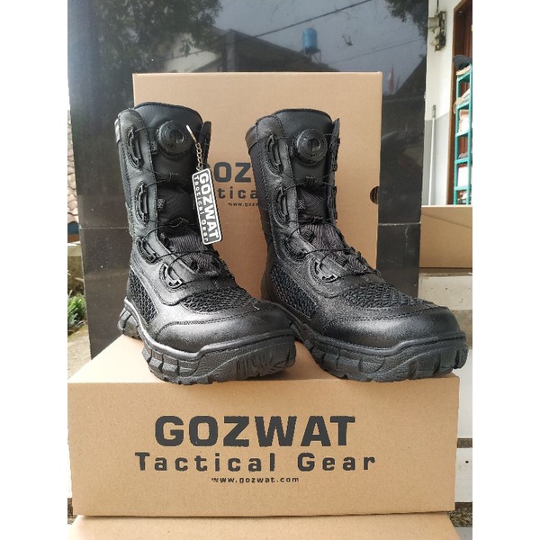 MISIL Sepatu pdl tali putar murah sarang tawon kulit asli merk gozwat/Sepatu pdl tni polri tali puta