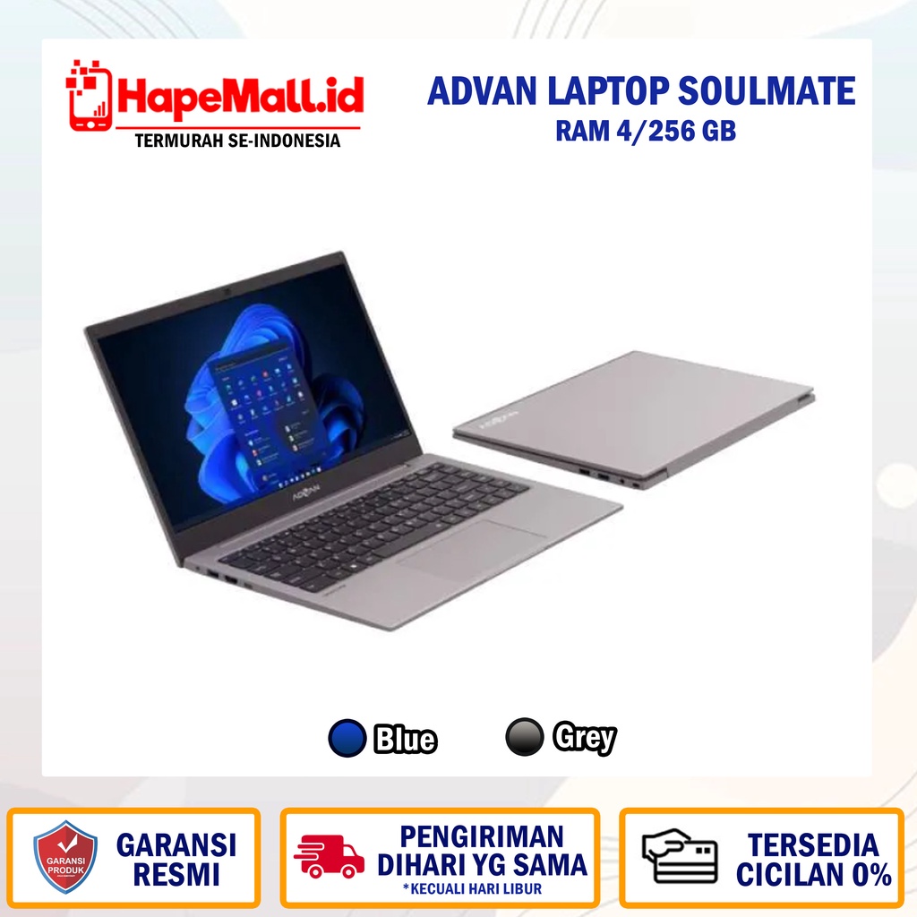 ADVAN LAPTOP SOULMATE RAM 4/256 GB GARANSI RESMI TERMURAH