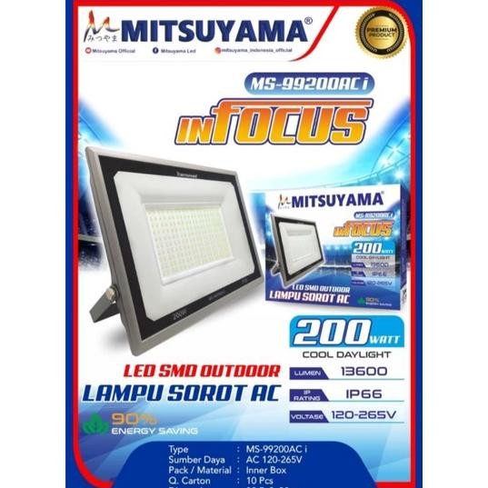 Lampu sorot LED AC 200 Watt Mitsuyama Ms-99200AC inFocus Colok Listrik