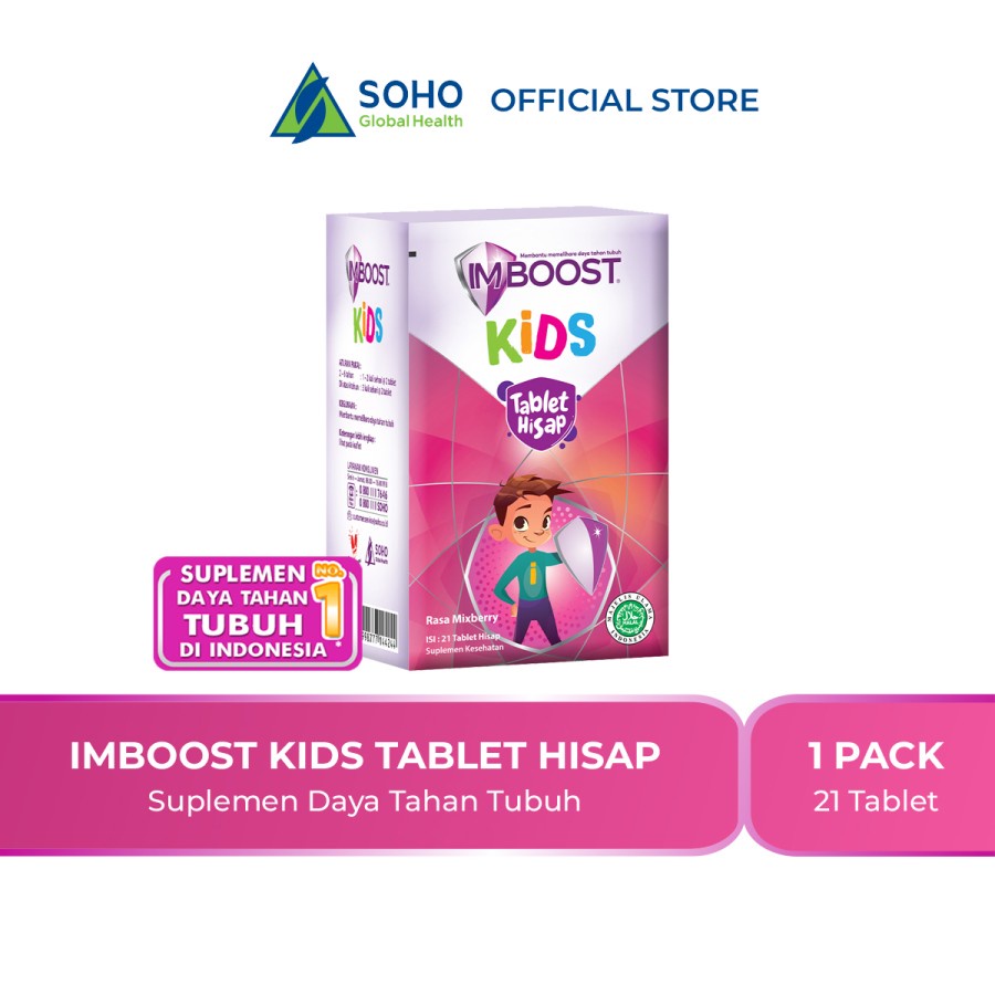 Imboost Kids Tablet Hisap Suplemen Daya Tahan Tubuh Anak @21 Tablet