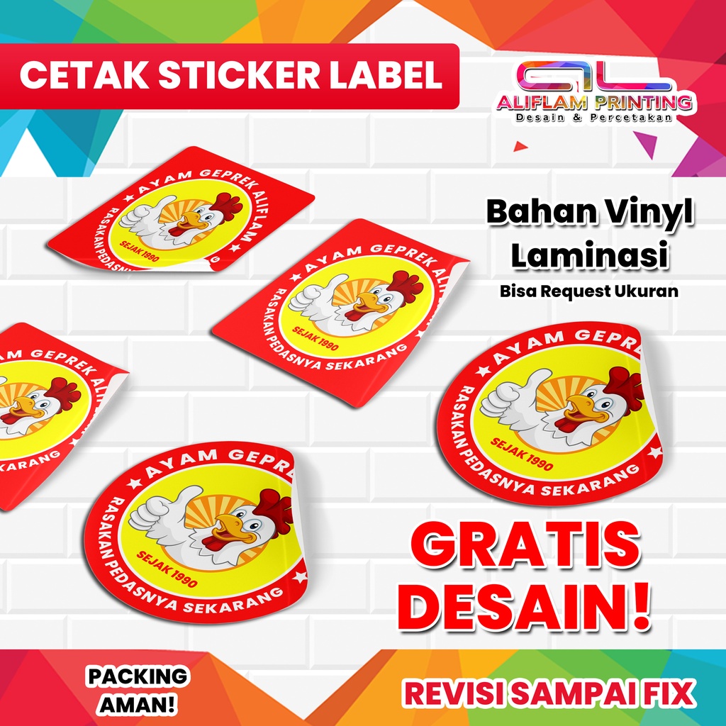 

CETAK STICKER VYNIL MURAH BISA REQUEST DESIGN | STICKER BULAT | STICKER KOTAK GRATIS DESIGN