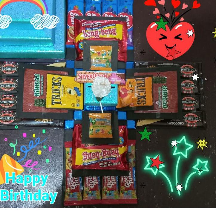 

Ω EXPLOSION BOX / snack box / kotak kejutan 3 layer kecil (20,15,10cm) + pullout ☑