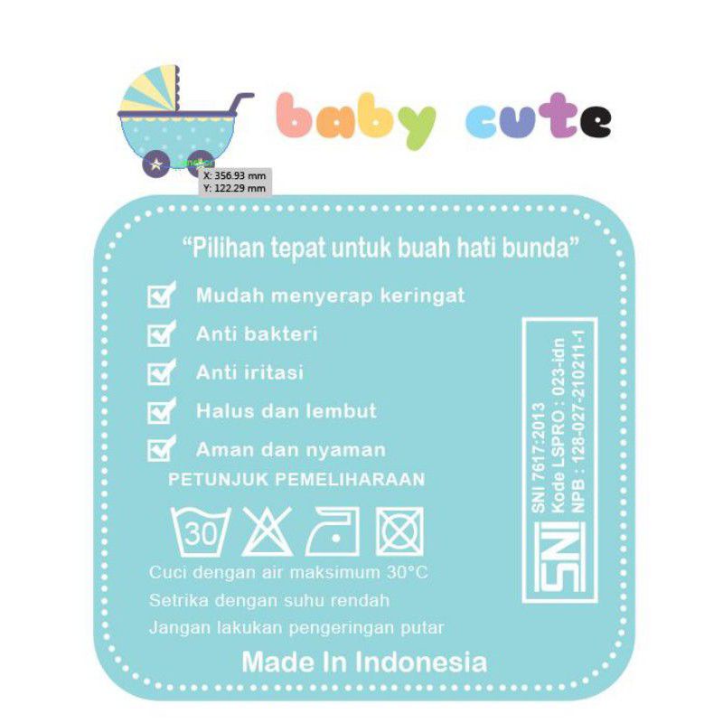 Stelan oblong Panjang Pendek baju celana bayi 1-3 Tahun SNI Baby Cute 3 stel promo 8.8