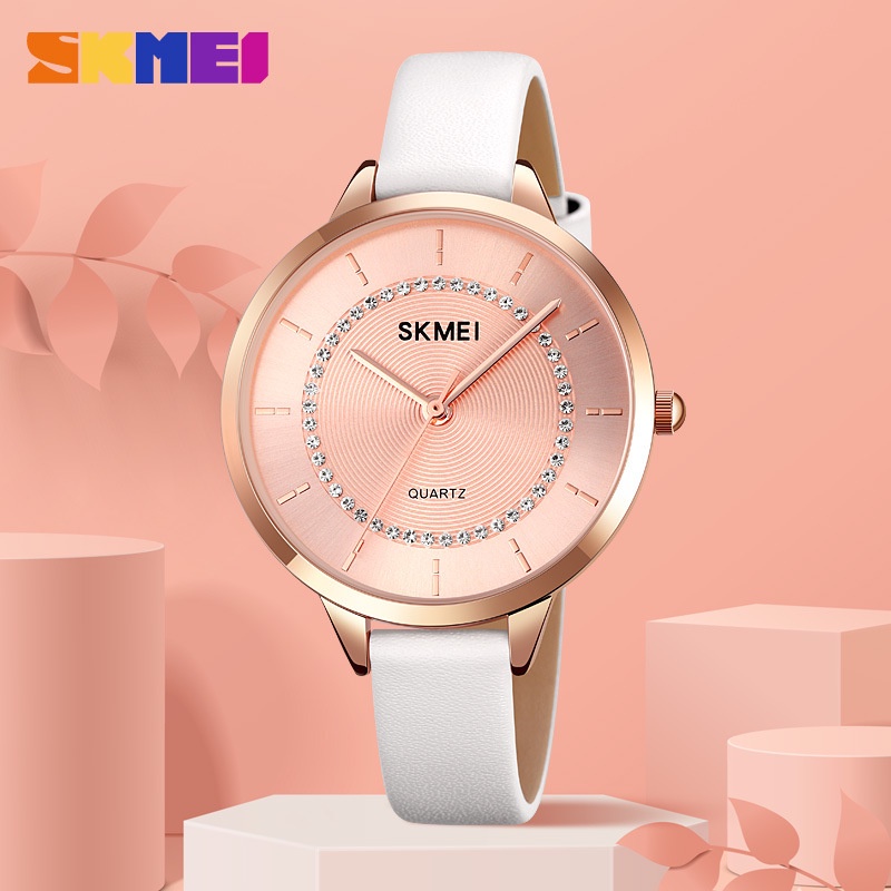SKMEI 1976 Jam Tangan Wanita Analog Tali Kulit WATCHKITE WKOS
