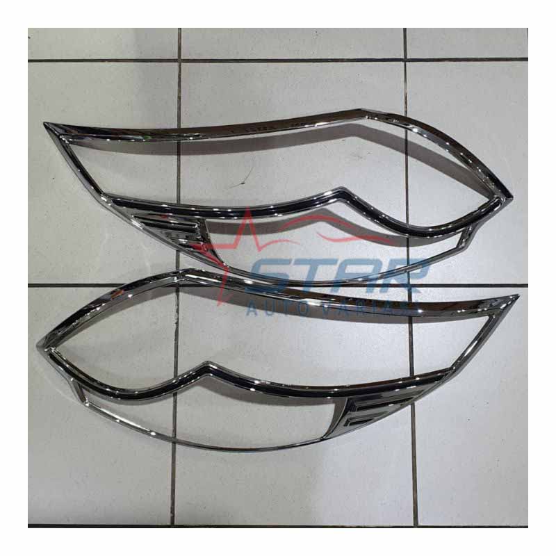 Garnish lampu chrome lampu depan Rush/Terios New 2015-2017.