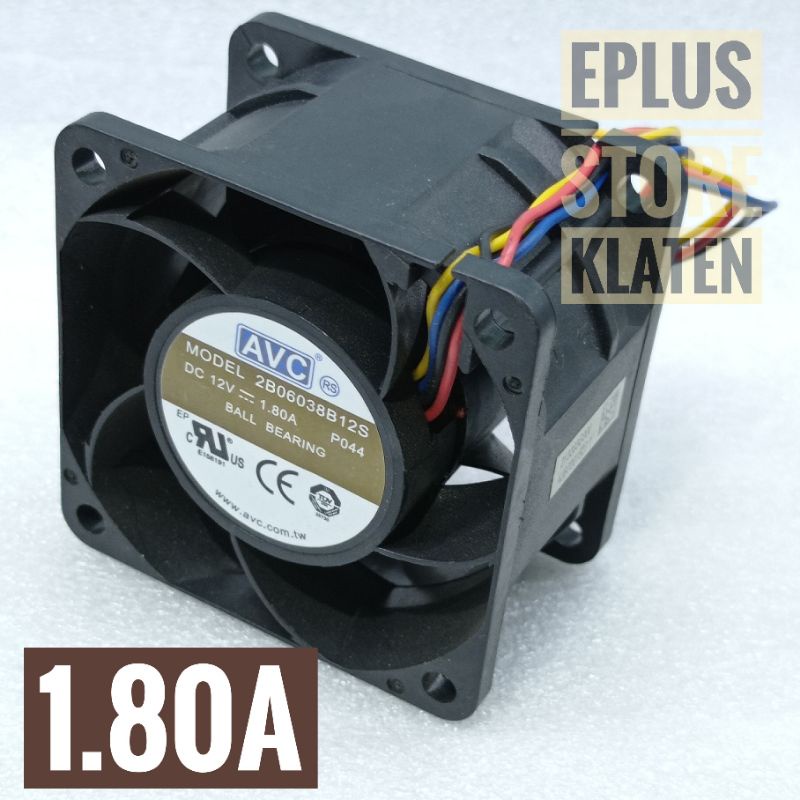 kipas fan dc 12V 6cm 1.80A AVC 4pin highspeed ball bearing kp152