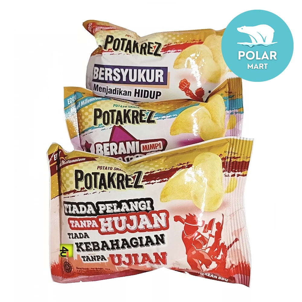Kikoya Potakrez Snack Kentang Variasi Rasa Korean BBQ, Sambal Matah & Steak Salmon 15 Gram