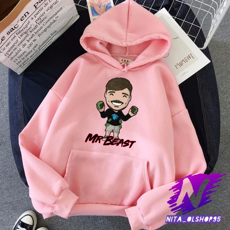 jaket sweater hoodie anak mr beast