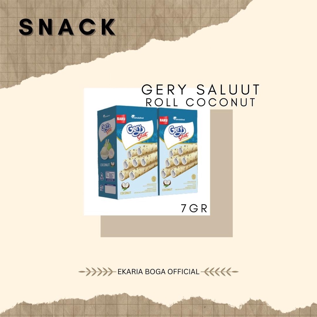 

SNACK | WAFER ROLL | GERY SALUUT | GERY SALUUT ROLL COCONUT 7GR