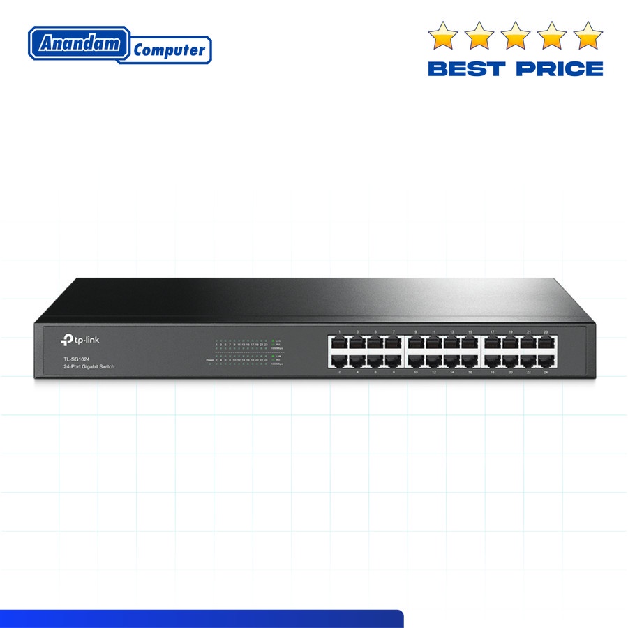 TP-LINK TL-SG1024 Switch Hub 24 Port Gigabit Rackmount - Steel Case