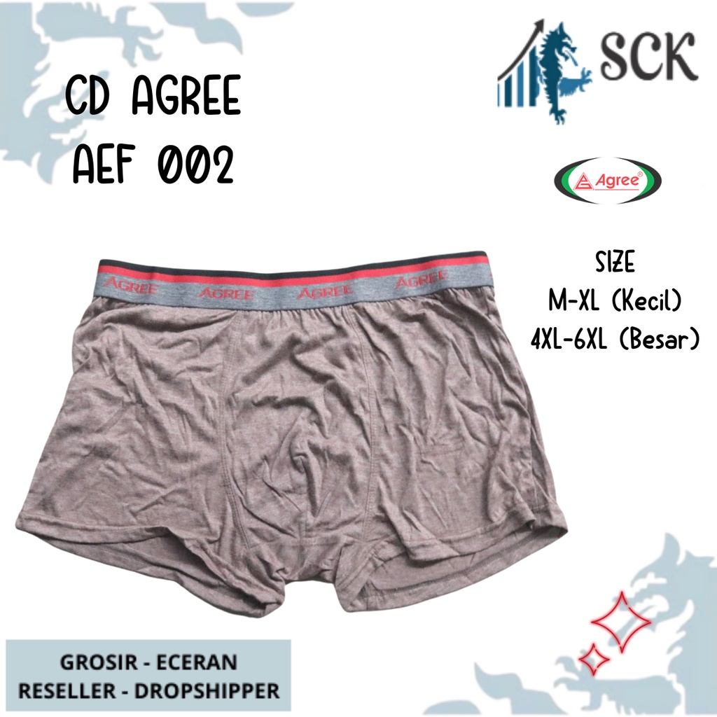 [ISI 3] Celana Dalam Olahraga Pria AGREE AEF 02 / CD Agree AEF02 Pinggang Karet MODEL BOXER Sport  / Pakaian Dalam Cowok - sckmenwear GROSIR