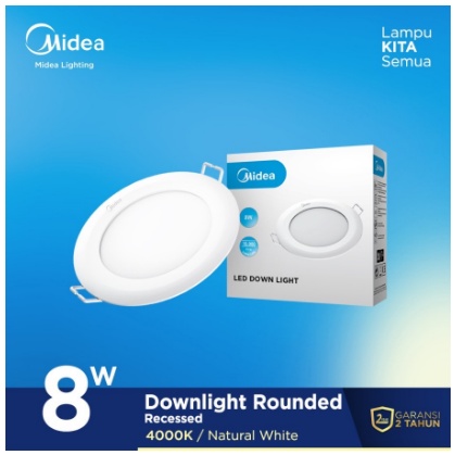 Midea Led Down Light 8 Watt 4000K Warm White