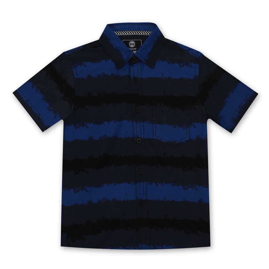 Spyderbilt kemeja lengan pendek Anak Anak Navy Gorix Planet Surf