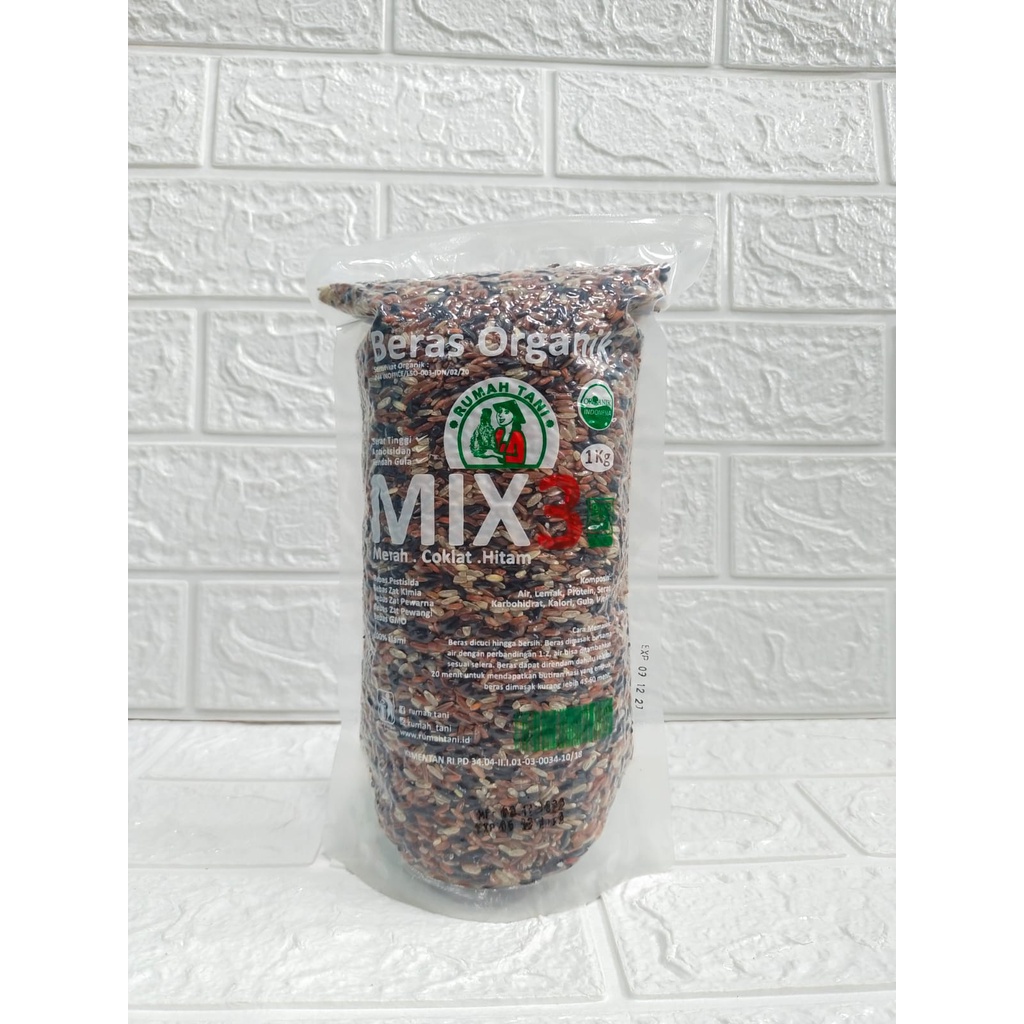 Dailyvita - Beras Organik Merah Sosoh/Beras Organik Merah Pecah Kulit/Beras Organik Coklat/Beras Organik Mix 1kg