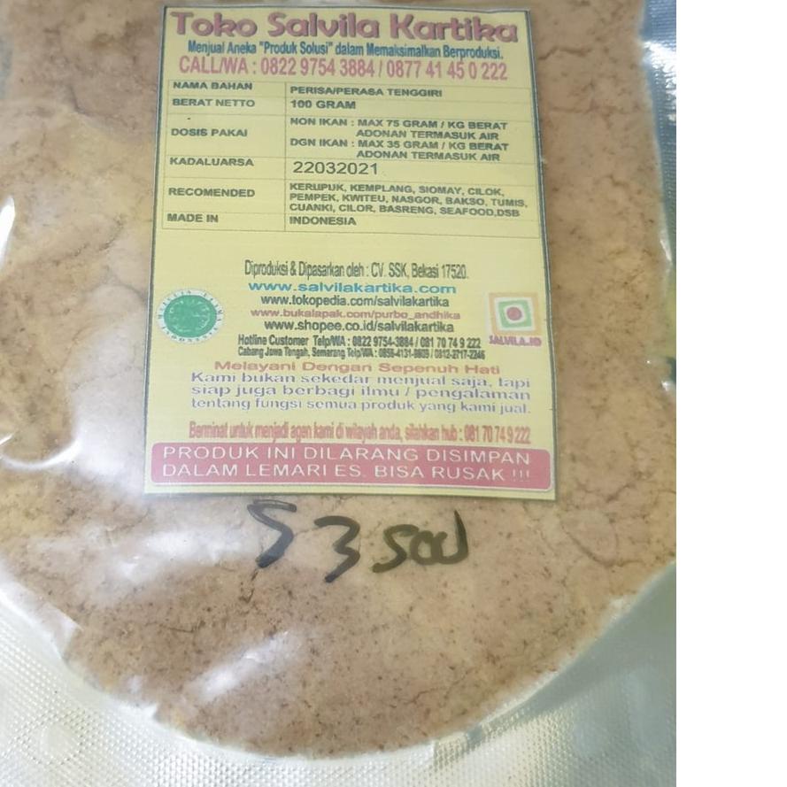 

[ Bisa Cod ] Tepung Perisa Tenggiri Ekstrak Murni, Kemasan kemasan kecil Netto 100 Gram Trendy