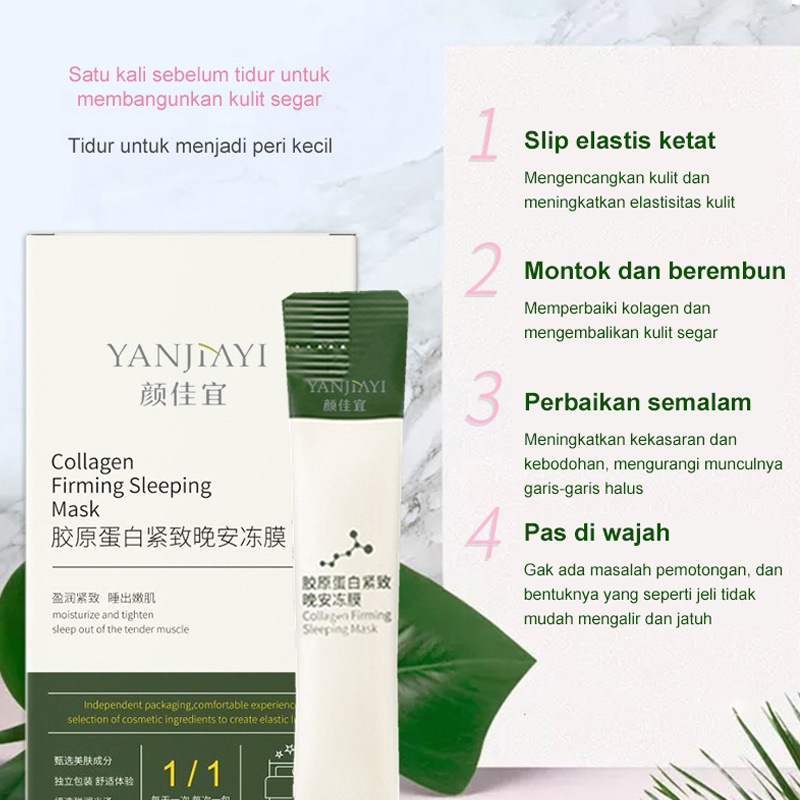 Masker Wajah Masker Pemutih Qajah 20 Pcs/Kotak Masker Pemutih Masker Kolagen Sleeping Mask Pemutih Anti-Kerut Mengencangkan  Mencerahkan Kulit Perawatan Kulit