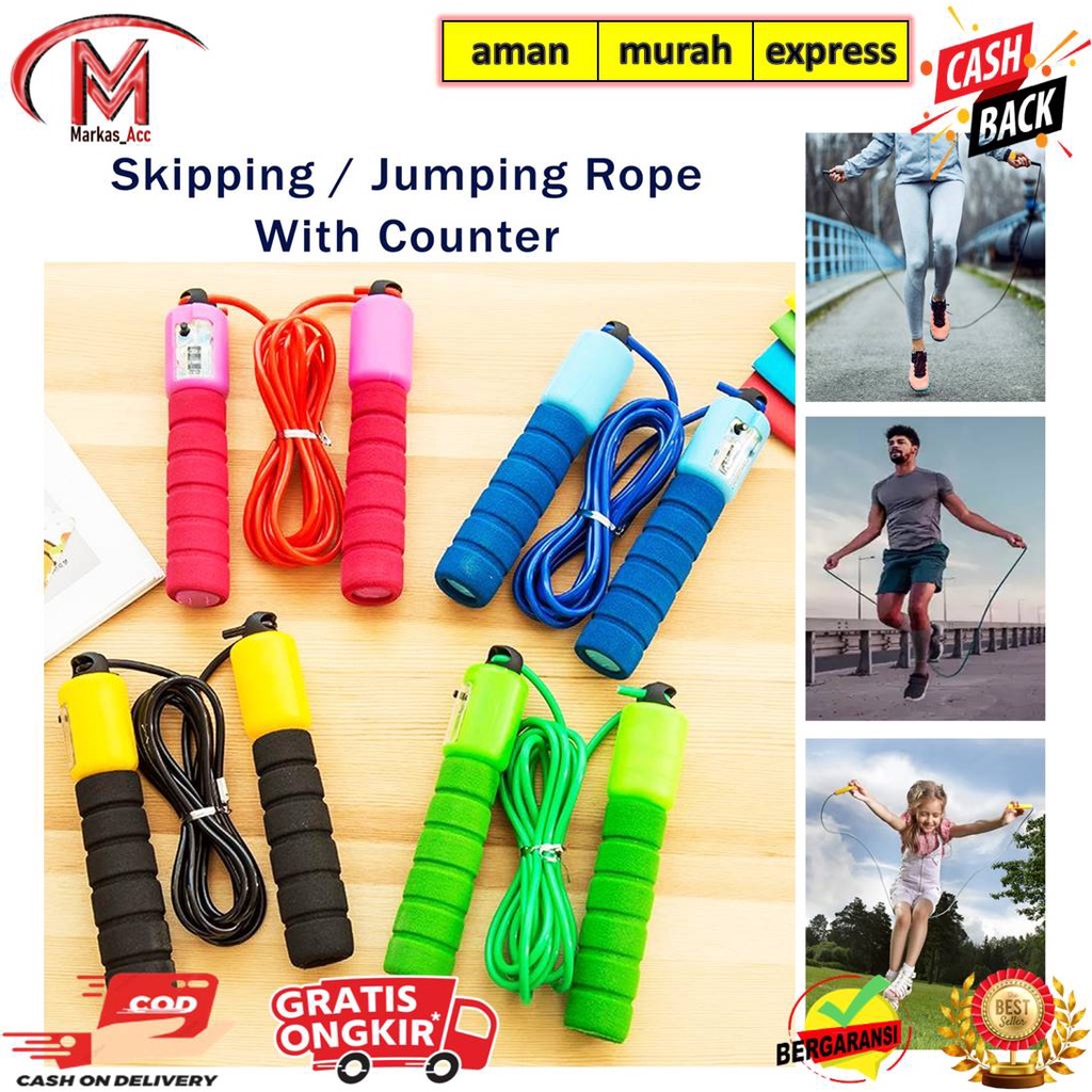 Tali lompat Skiping / jump rope timer / Alat fitness