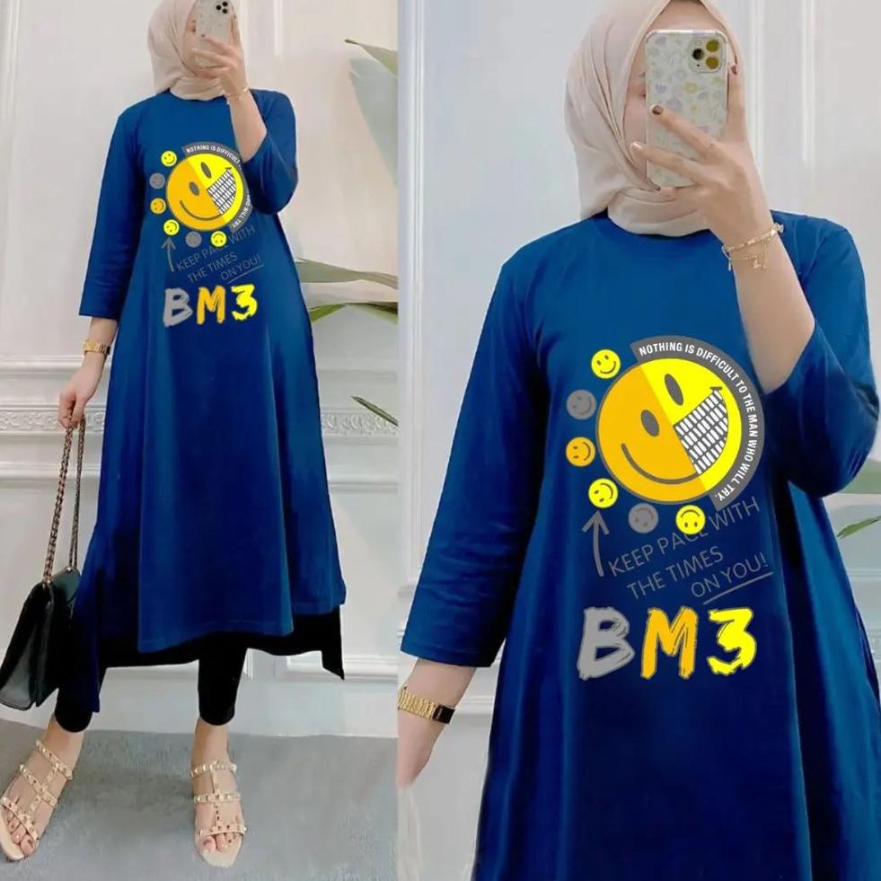 STOK TERBATAS Yurika Midi / Baju Midi Dress Wanita Bahan Combed 24S Aksen Sablon / Fashion Muslim Ce
