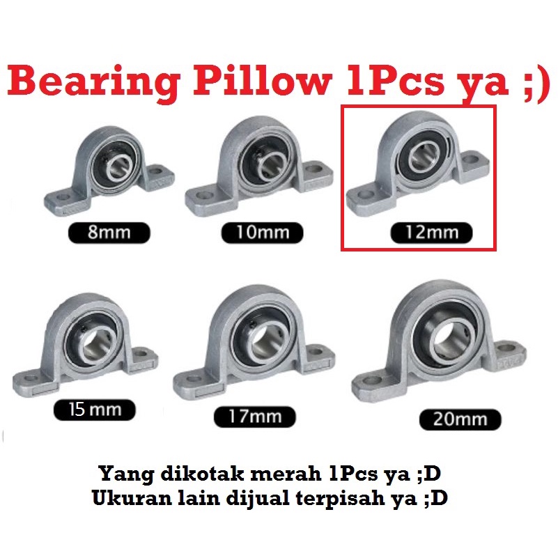 [HAEBOT] Bearing Pillow Block KP001 12mm Bracket Holder Shaft LeadScrew CNC 3D Printer Ball Threaded Rod As Besi Mekanik Screw Horizontal