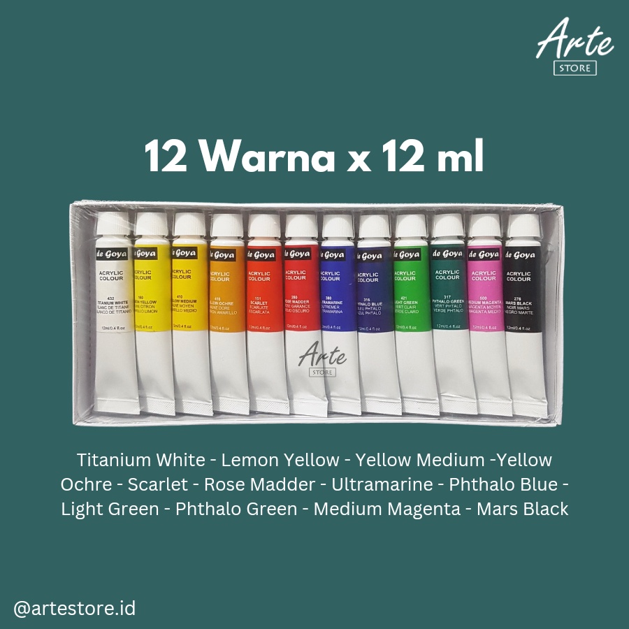 Cat Acrylic de Goya 12 Warna x 12ml