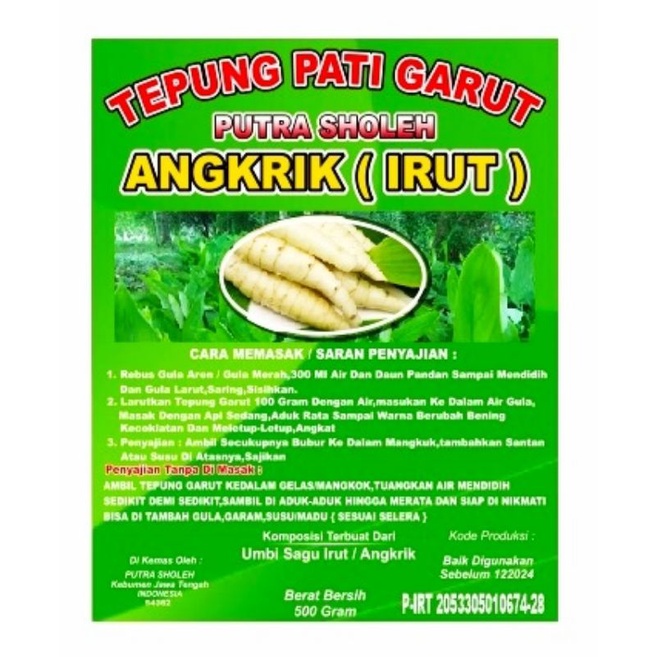 

TePung PaTi GaRuT 1 Kg Tepung Herbal Maag Lambung Kronis Gerd TEPUNG IRUT PUTRA SHOLEH JENGKIRUT