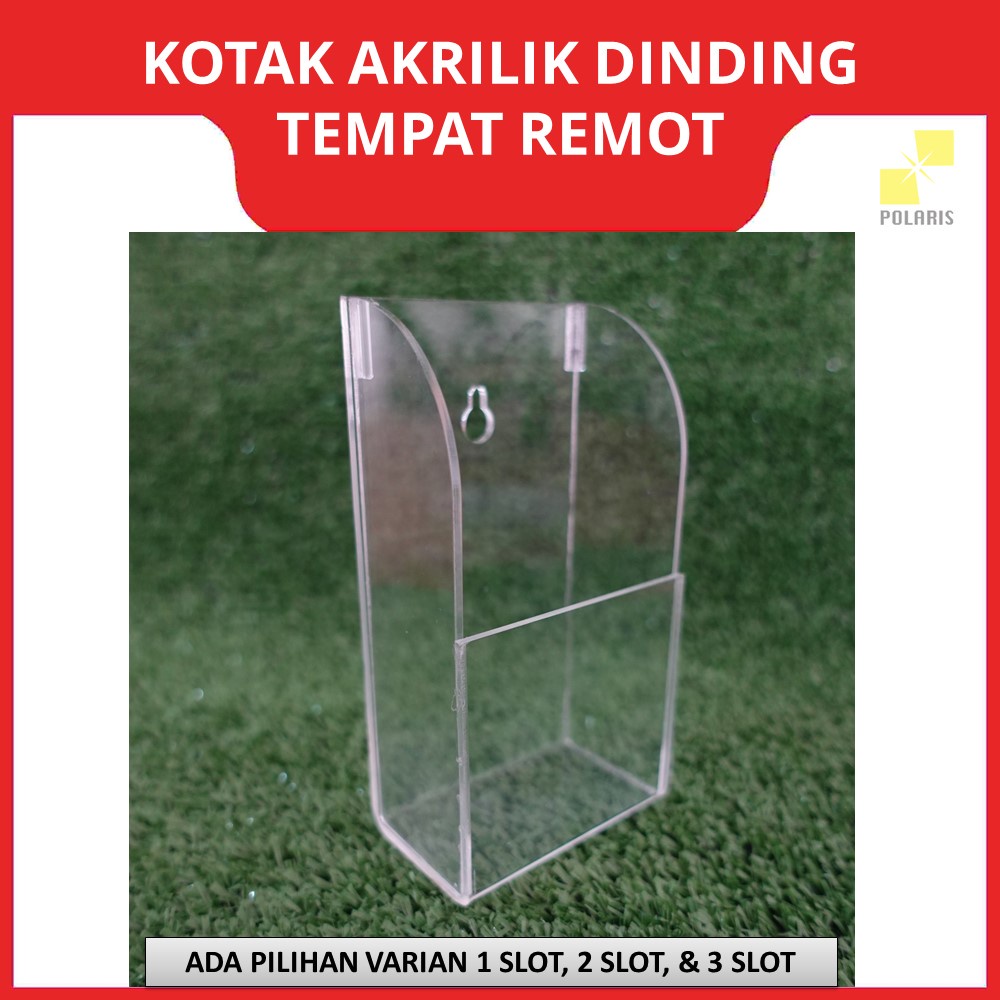 AKRILIK TEMPAT PENYIMPANAN REMOT AC/TV GANTUNG - KOTAK ACRYLIC DISPLAY WADAH REMOT 3 SLOT - RAK DINDING AKRILIK REMOTE CONTROL HOLDER