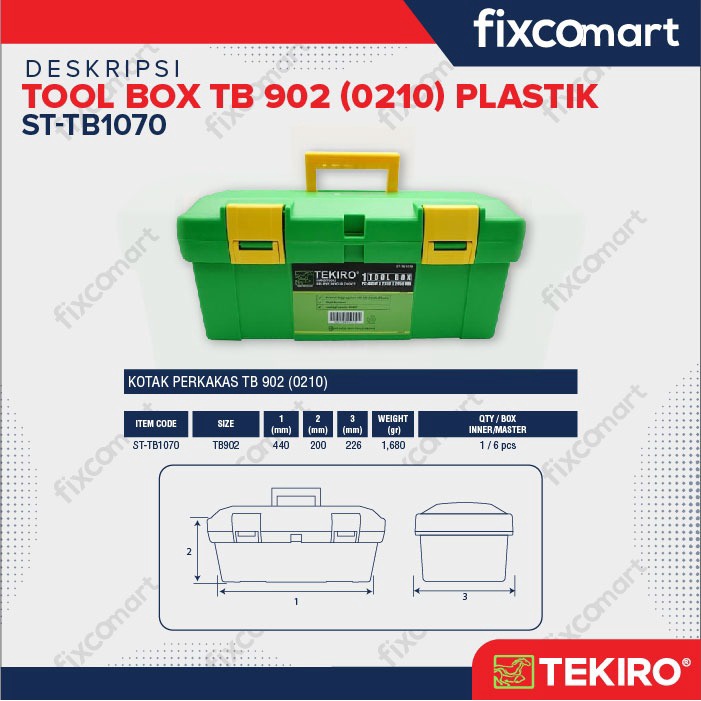 Tekiro Tool Box 0210 / Tool Box Plastik / Kotak Penyimpanan Perkakas