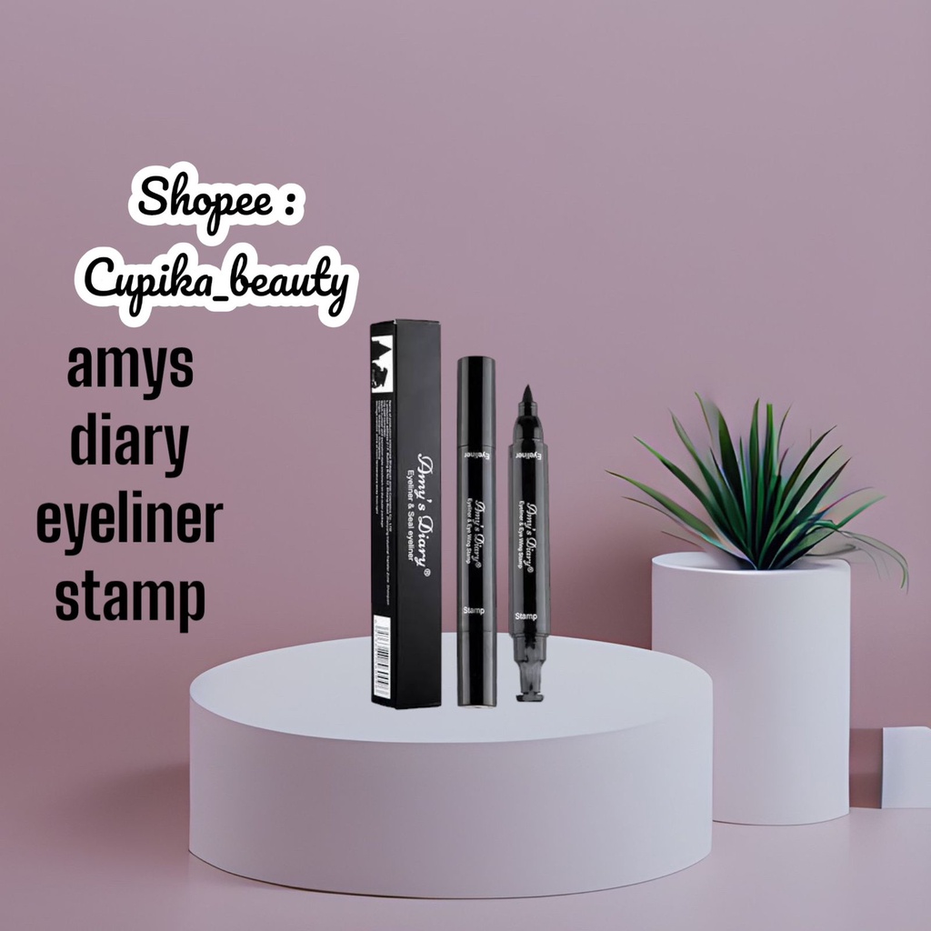 &lt;b.xx&gt; amys diary eyeliner stamp // eyeliner stamp amys diary EYELINER STAMP 2IN1 WATERPROOF LIQUID EYELINER PENCIL WATERPROOF EYELINER STAMP EYELINER DOUBLE HEAD SMALL SIZE